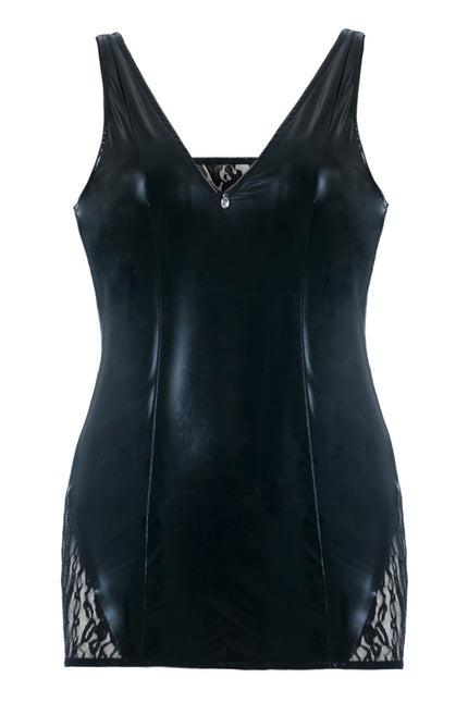 schwarzes Wetlook Chemise SB/1002 54/56 Sexy Base Kollektion by Andalea