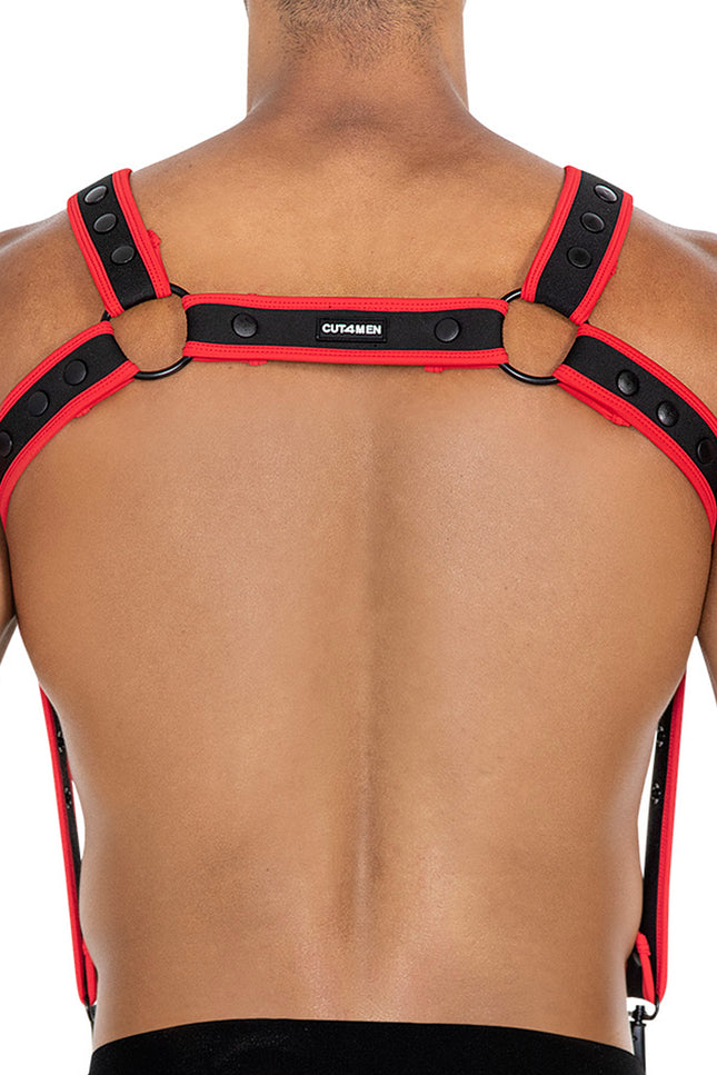 schwarz/roter Brust-Harness 05 - OS
