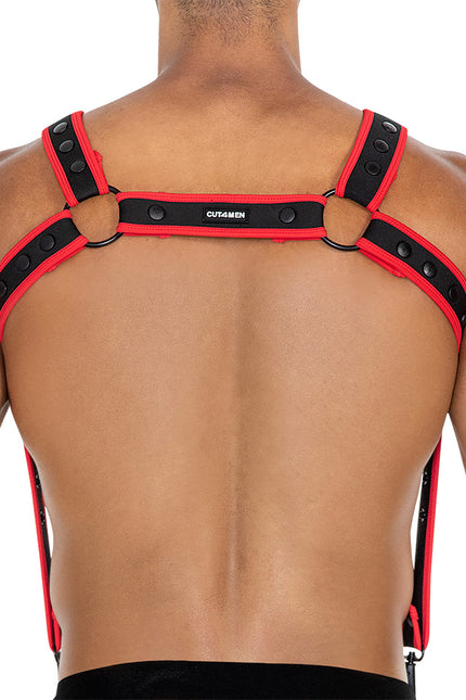 schwarz/roter Brust-Harness 05 - OS
