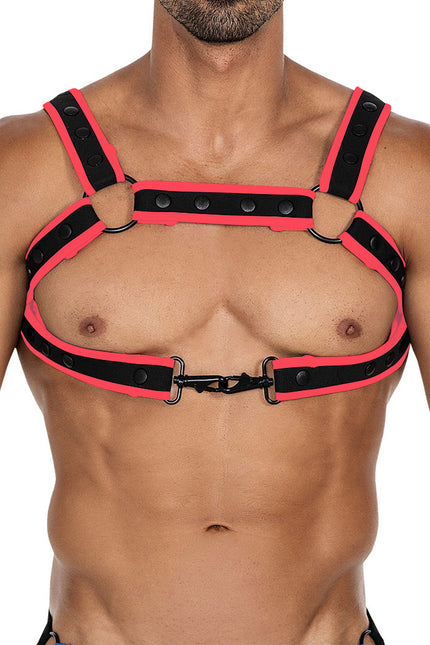 schwarz/roter Brust-Harness 05 - OS